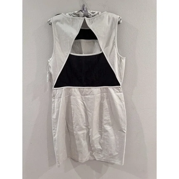 DKNYC Black Stone Sheath Triangle Exposed Back Dress Size 14 Y2K Sporty Mesh NEW - Picture 5 of 7